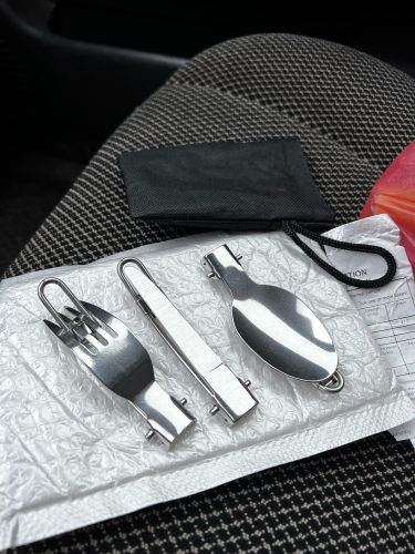 Widesea 3-piece Foldable Stainless Steel Cutlery Set photo review